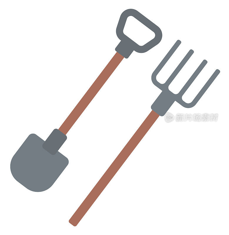 Agricultural shovel and pitchfork